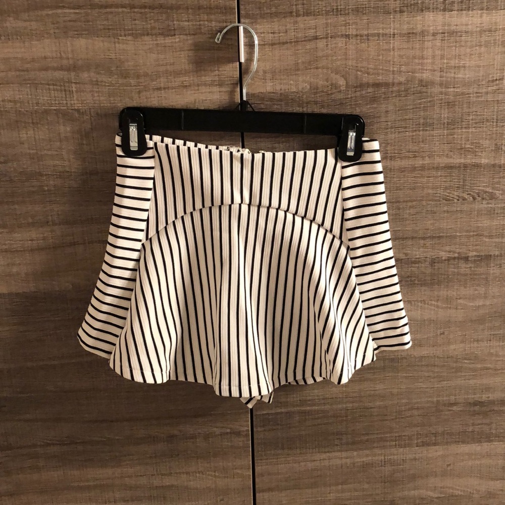 Striped skirt with shorts